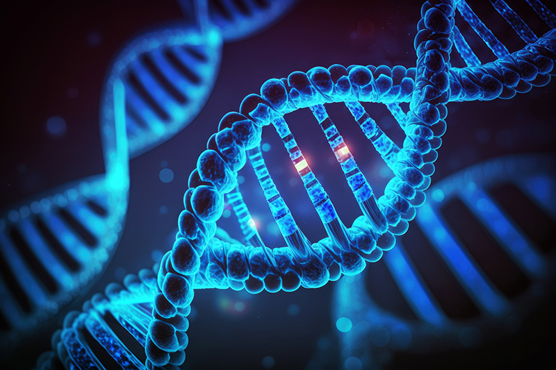 Illustation av spiralformad DNA-sträng